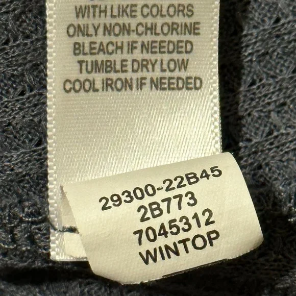 One World size 1X blue thermal lace trim 3/4 sleeve top - Picture 7 of 8